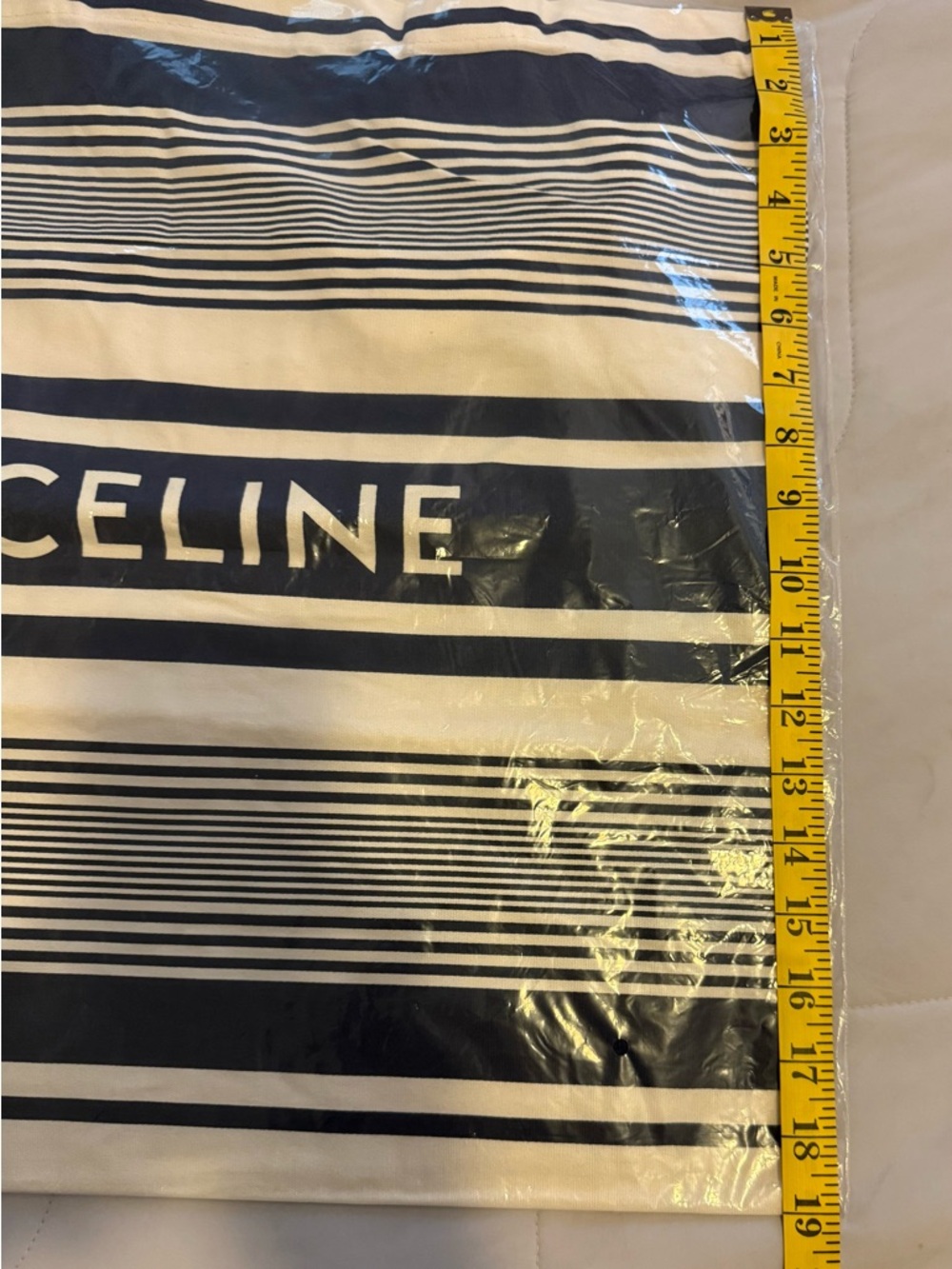 NEW Celine VIP (GWP) Burnt Orange & Cream or Blue Striped Canvas Tote - Picture 4 of 6